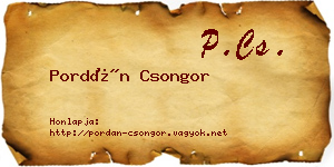 Pordán Csongor névjegykártya