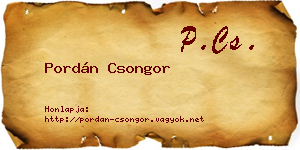 Pordán Csongor névjegykártya