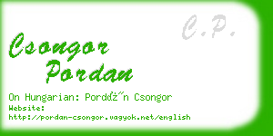 csongor pordan business card